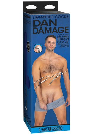 Signature Cocks Ultraskyn Dan Damage Dildo with Removable Suction Cup - Vanilla - 10in