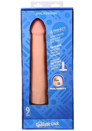 The Realistic Cock Ultraskyn Removable Vac-U-Lock Suction Cup - Vanilla - 9in