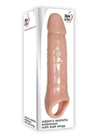 Adam and Eve - Adam's Realistic Extension with Ball Strap Penis Extension - Flesh/Vanilla