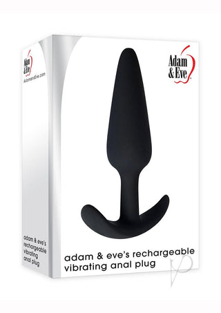 Adam and Eve 's Rechargeable Vibrating Silicone Anal Plug - Black
