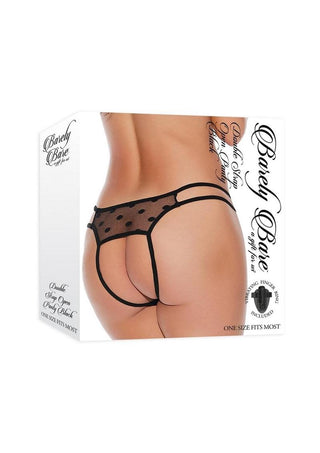 Barely Bare Double Strap Open Panty - Black - One Size