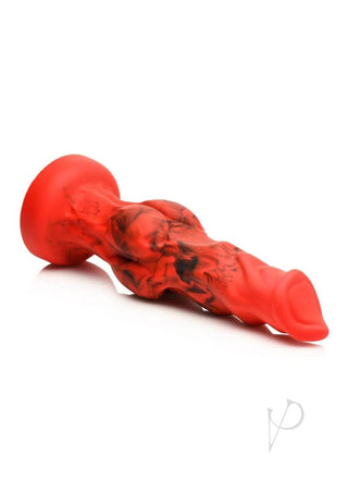 Creature Cocks Fire Hound Silicone Dildo - Black/Red - Large