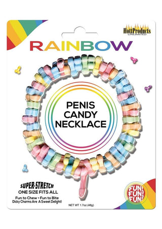 Dicky Charms Multi Flavored Penis Shaped Candy In A Super Stretch Necklace - Multicolor