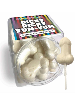 Dicky Dicky Yum Yum Penis Pops - Tropical Flavor - 48 Each Per Bowl