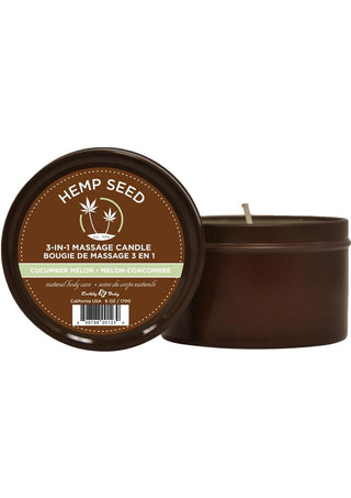 Earthly Body Hemp Seed 3 In 1 Massage Candle - Cucumber Melon - 6oz