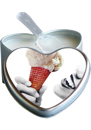 Earthly Body Hemp Seed Heart-Shaped Edible Massage Candle Vanilla - 4oz