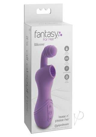 Fantasy For Her Tease N' Please Her USB Rechargeable Silicone Clitoral Stimulator Waterproof - Purple - 6.5in