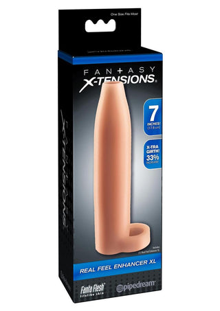 Fantasy X-Tensions Real Feel Enhancer XL Girth Enhancement Sleeve - Vanilla - XLarge - 7in