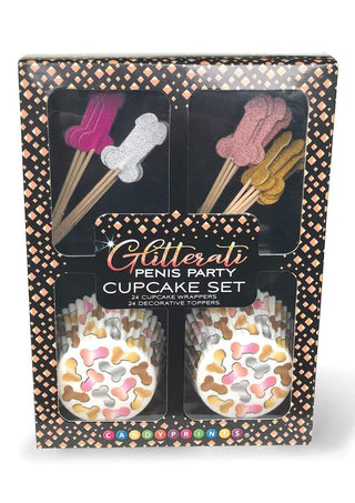 Glitterati Penis Party Cupcake - Multicolor - 48 Pieces/Set