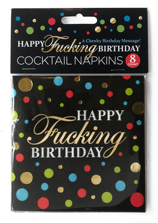 Happy F'n Birthday Napkins - Multicolor - 8 Per Pack
