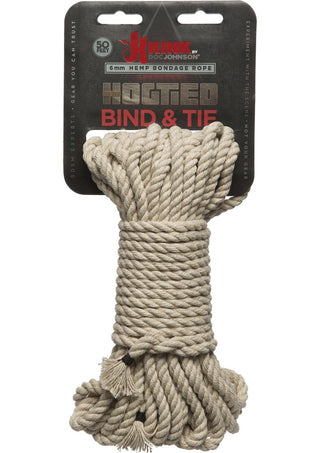 Kink Hogtied Bind and Tie 6mm Hemp Bondage Rope - Natural - 50 Feet