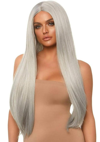 Leg Avenue Long Straight 33 Center Part Wig - Grey - One Size