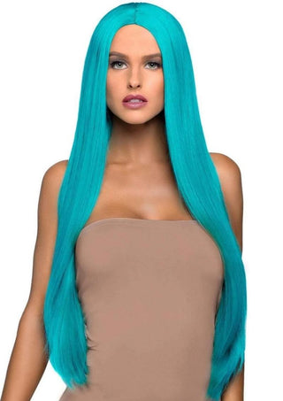 Leg Avenue Long Straight 33 Center Part Wig - Blue/Turquoise - One Size