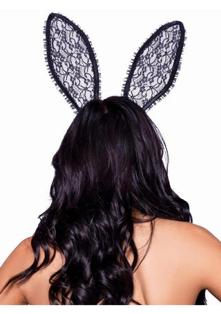 Leg Avenue Ruffle Bunny Ears - Black - One Size