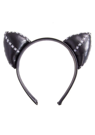 Leg Avenue Stitch Kitty Ear Headband - Black - One Size
