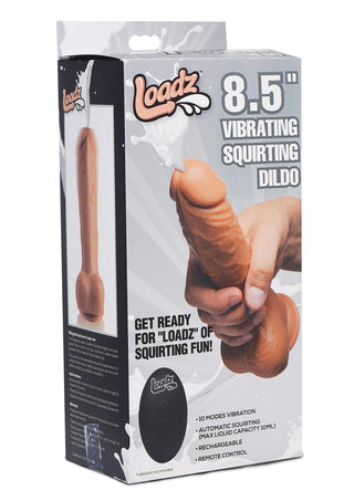 Loadz Vibrating Squirting Dildo with Remote Control - Caramel - 8.5in