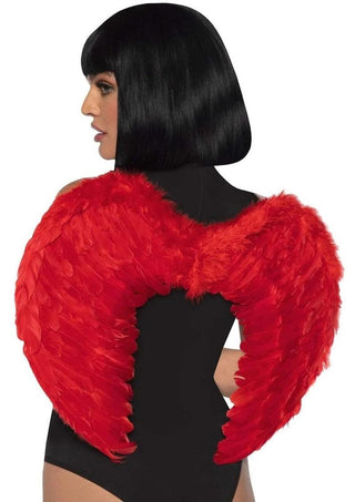 Marabou Trim Wings - Red - One Size