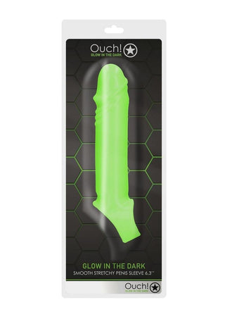 Ouch! Smooth Strechy Penis Sleeve - Glow In The Dark/Green