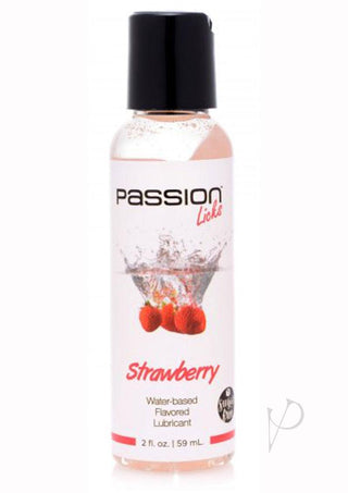 Passion Licks Strawberry Water Based Flavored Lubricant - 2oz