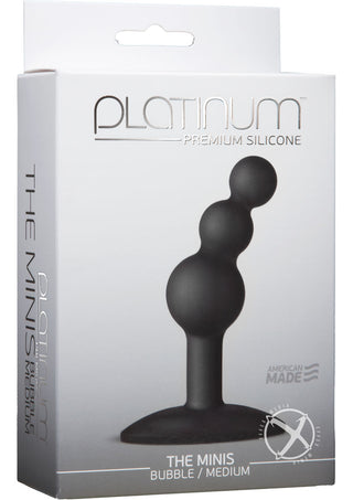 Platinum Premium Silicone - The Minis - Bubble - Medium Anal Plug - Black - Medium