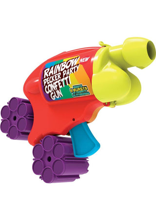 Rainbow Pecker Confetti Gun with 2 Multicolor Confetti Cartridges - Multicolor