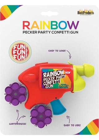Rainbow Pecker Confetti Gun with 2 Multicolor Confetti Cartridges - Multicolor