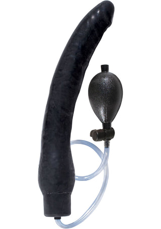 Ram Inflatable Latex Dildo - Black - 12in