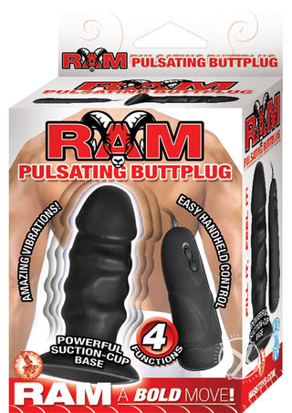 Ram Pulsating Butt Plug Vibrating - Black - 4in