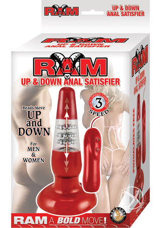 Ram Up and Down Anal Satisfier Butt Plug with Remote Control - Red