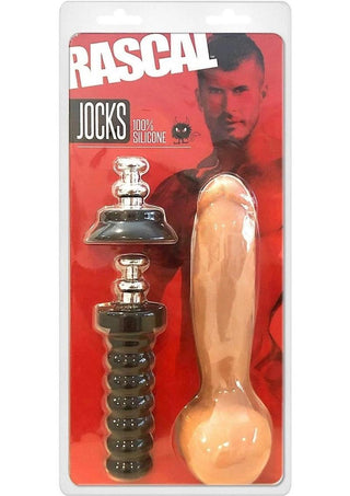 Rascal Jock Adam Silicone Cock Dildo with Silicone Handle Or Suction Cup Base - Vanilla - 8in