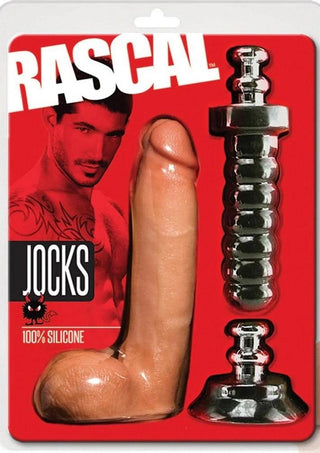 Rascal Jocks Johnny Silicone Dildo with Handle Or Suction Cup Base - Vanilla - 8in