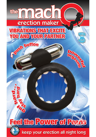 The Macho Erection Maker Cock Ring - Black