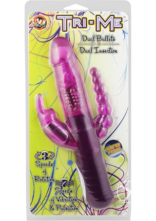 Tri Me Dual Insertion Vibrator - Lavender/Purple