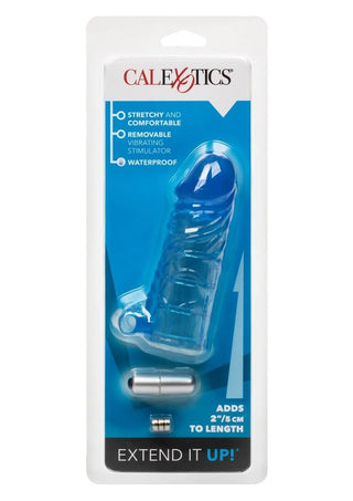 Up Extend It Up Vibrating Extension Sleeve - Blue - 5in