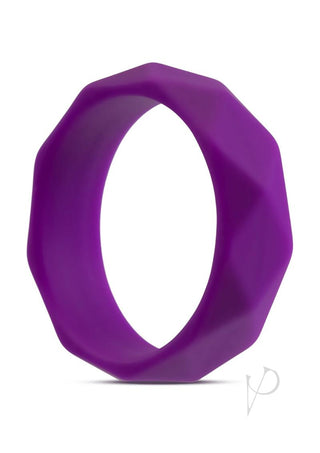 Wellness Geo Silicone Cock Ring - Purple
