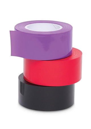 WhipSmart Bondage Tape 150ft with Silky Blindfold - Black/Multicolor/Purple/Red