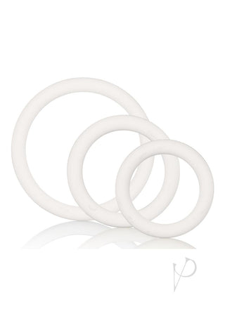White Rubber Cock Rings - White - 3 Piece Set