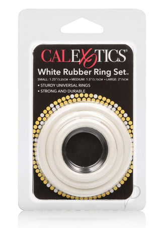 White Rubber Cock Rings - White - 3 Piece Set