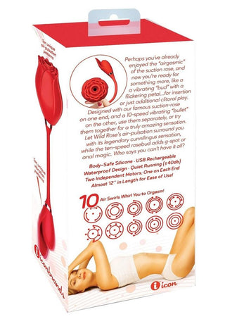 Wild Rose and Bullet Rechargeable Silicone Clitoral Stimulator with Suction