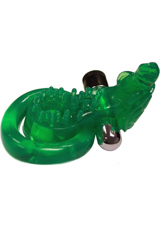 Xtreme Xtasy Green Turtle Vibrating Waterproof Cock Ring - Green