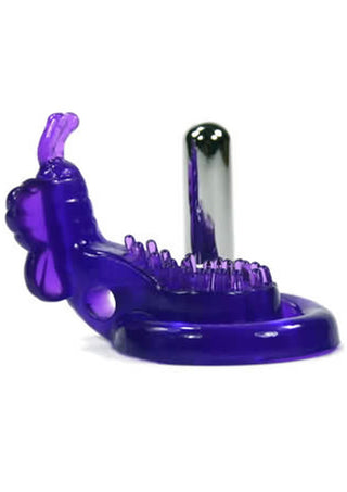 Xtreme Xtasy - Purple Butterfly Vibrating Cock Ring - Purple