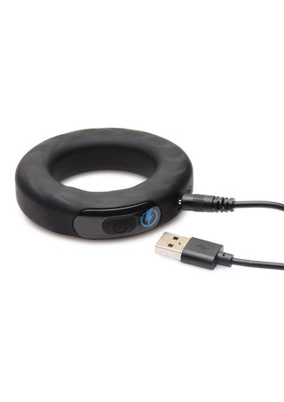 Zeus Vibrating and E-Stim Rechargeable Silicone Cock Ring with Remote Control