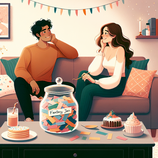 Couple talking openly about intimate fantasies