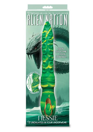 Alien Nation Nessie Rechargeable Silicone Vibrator - Green/Yellow