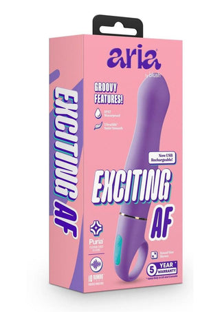 Aria Exciting AF Silicone Rechargeable Vibrator - Blue/Indigo