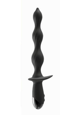 Ass-Sation Deep Dive Contoured Wand Rechargeable Silicone Anal Probe - Black