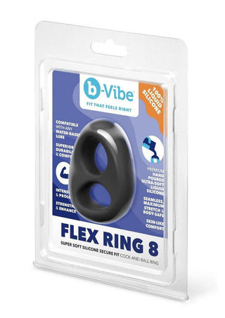 B-Vibe Flex Ring Eight Silicone Cock Ring - Black