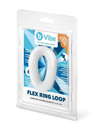 B-Vibe Flex Ring Loop Silicone Cock Ring - Clear