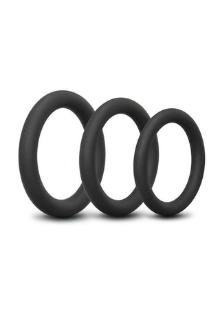 B-Vibe Snug Ring Lite Silicone Cock Ring - Black - 3 Pack