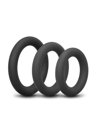 B-Vibe Snug Ring Thick Silicone Cock Ring - Black - 3 Pack